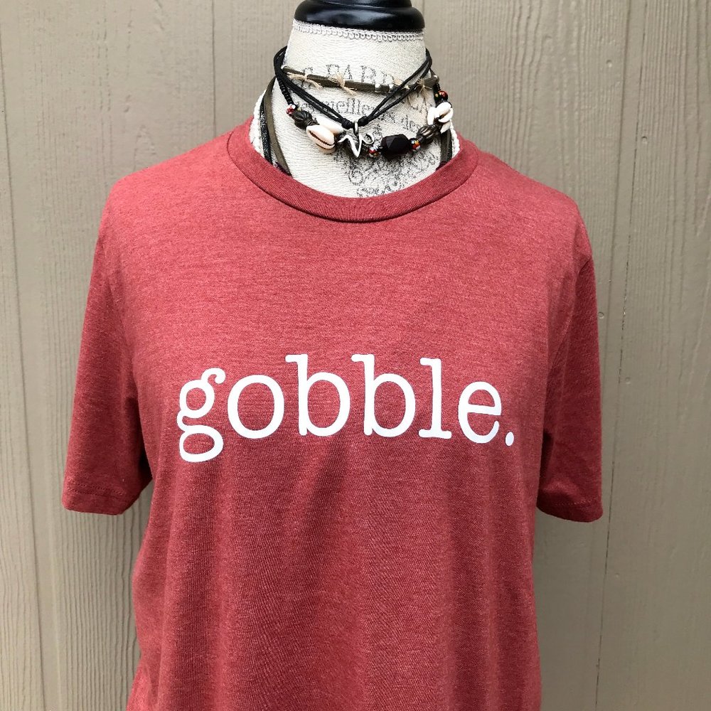 Gobble Thanksgiving Turkey Graphic T-Shirt Fall Holiday Top